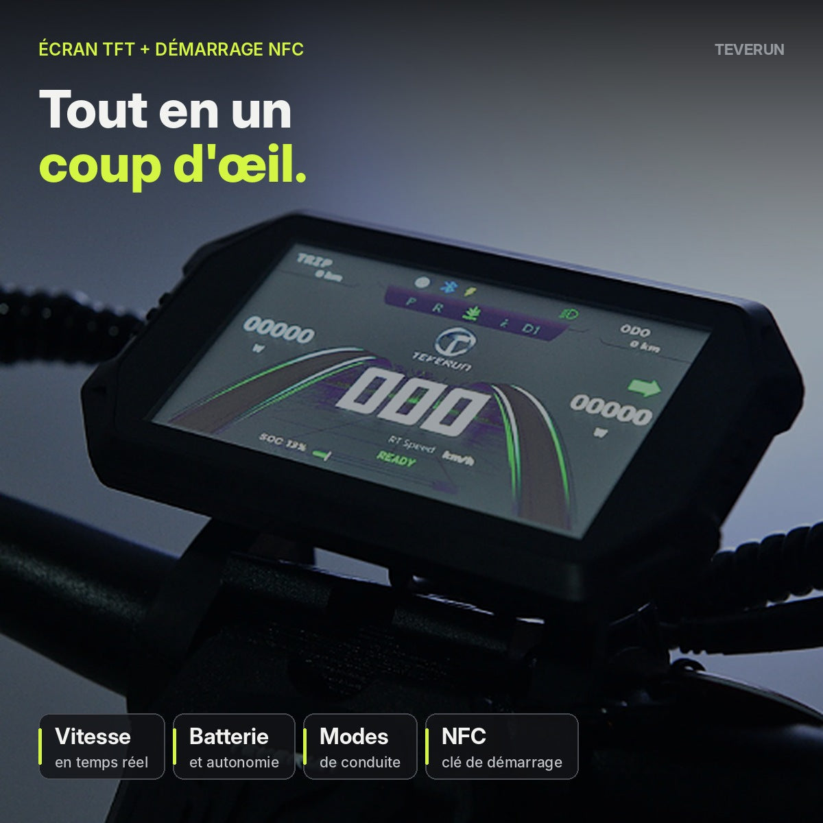 Écran TFT couleur avec démarrage NFC